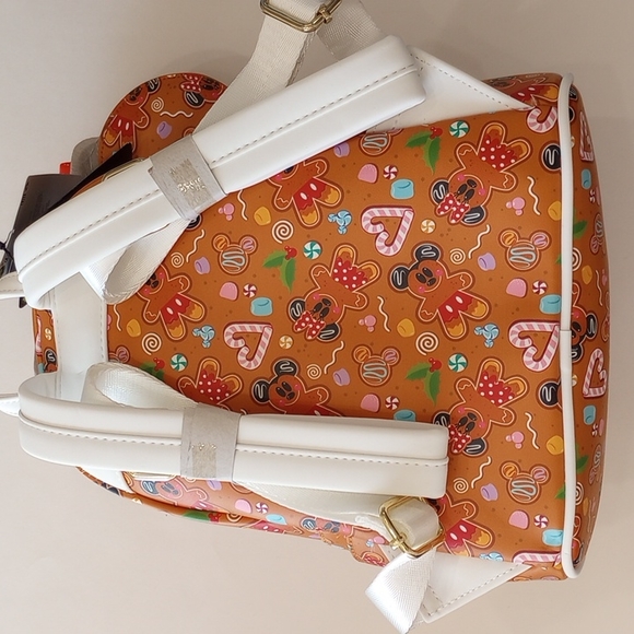 Loungefly Disney gingerbread Mickey and Minnie backpack and ears - Picture 3 of 5